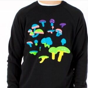 Ambsn X Modest Mouse Black Limited Edition Neon Mushroom Crewneck Sweatshirt